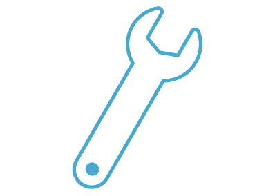 Blue wrench for complimentary scheduled maintenance