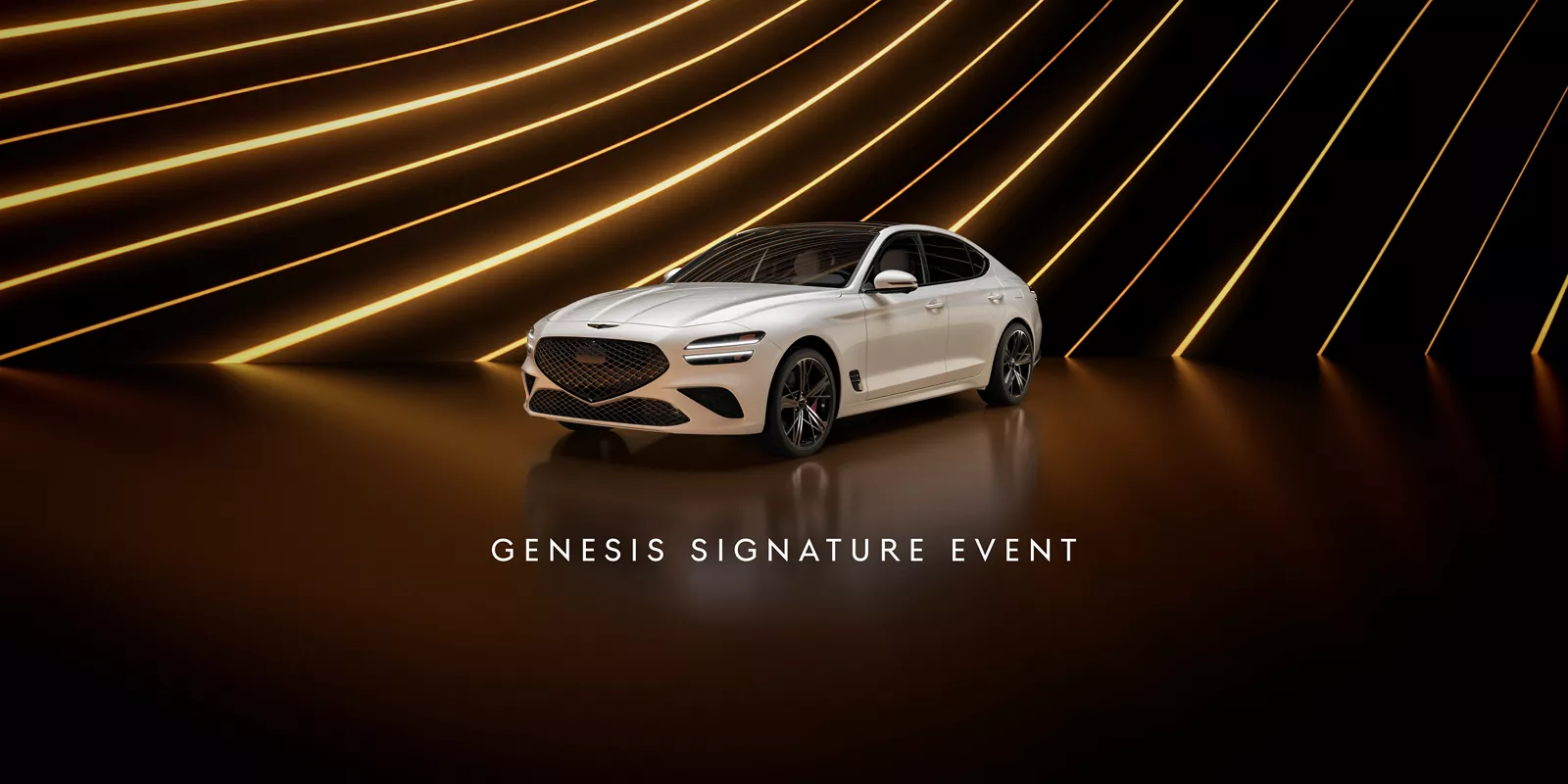 White Genesis with "Genesis Signature Event" written beneath it