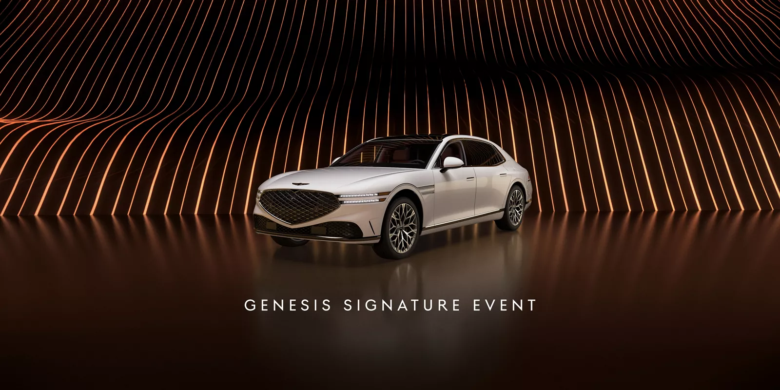 White Genesis with "Genesis Signature Event" written beneath it