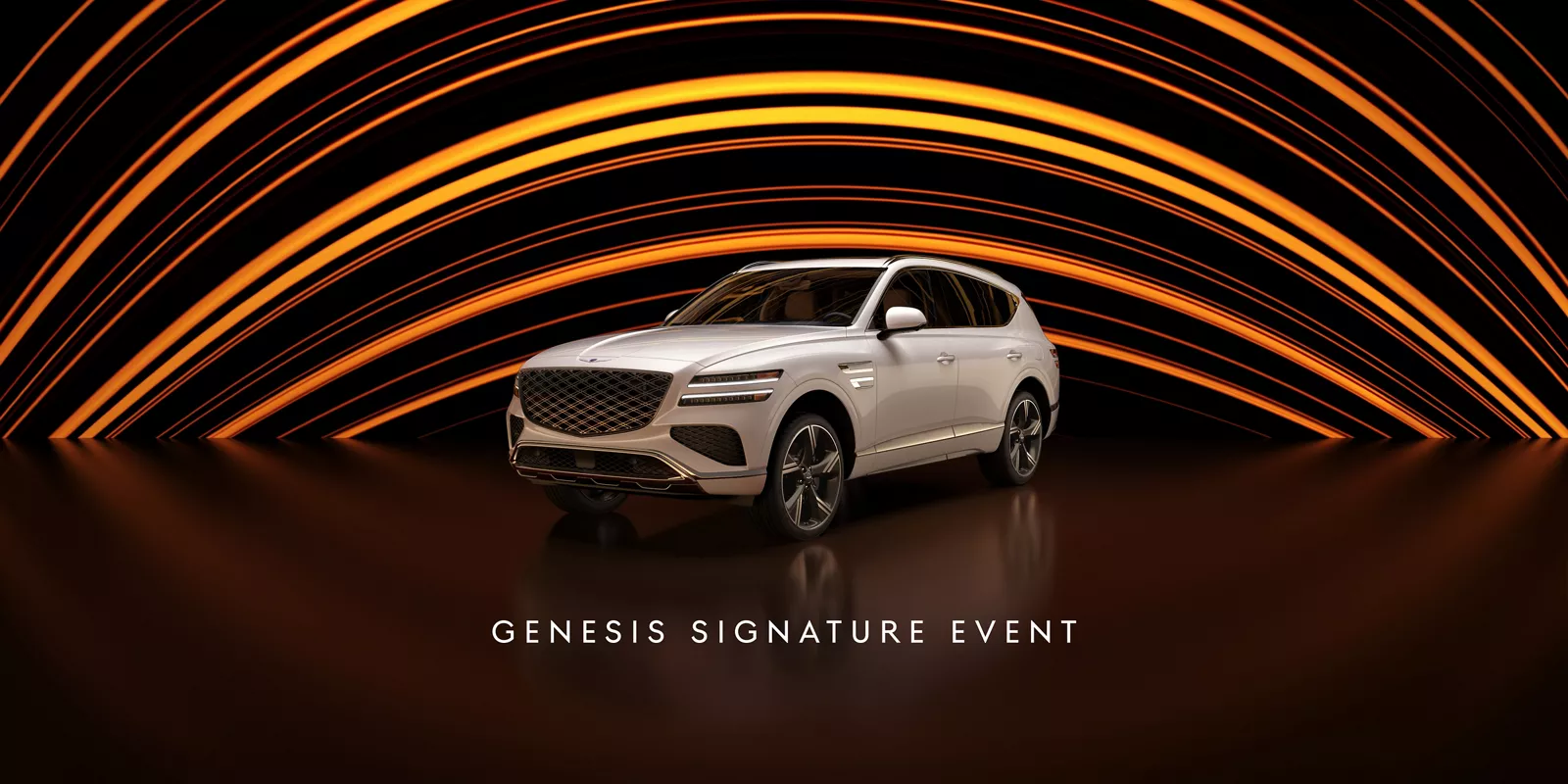 White Genesis with "Genesis Signature Event" written beneath it