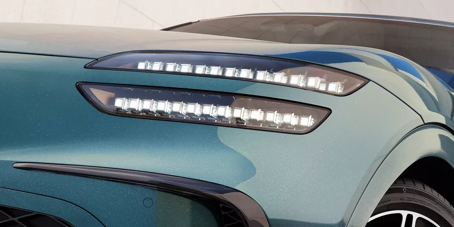 Driver side close up of headlight on 2026 Genesis GV60
