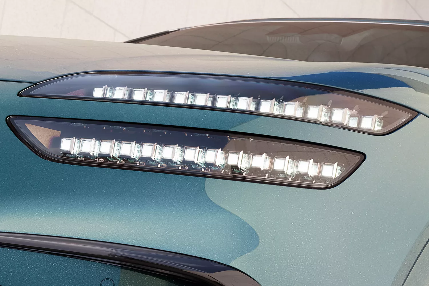Driver side close up of headlight on 2026 Genesis GV60