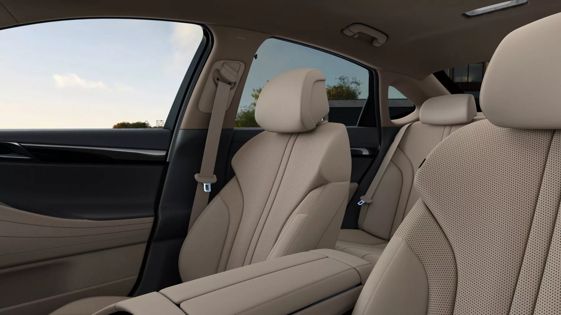 G80 front seats in beige color.