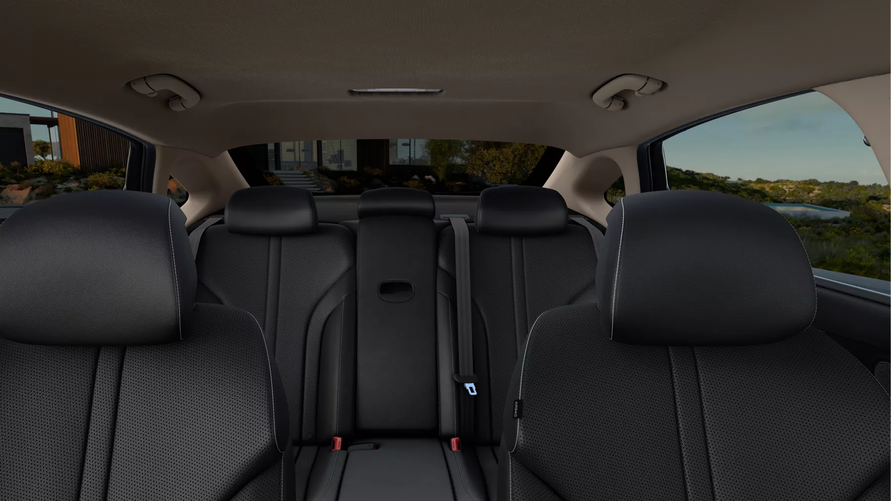 G80 front and rear seats in black color.