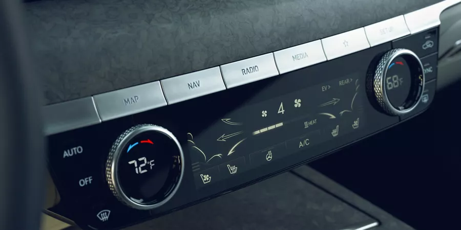 Electrified G80 air conditioning and heating controls.