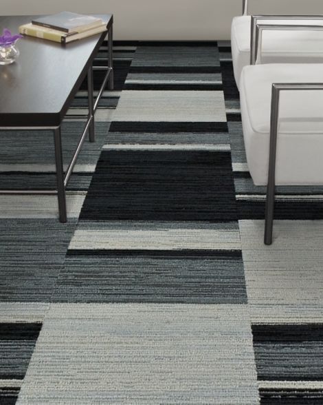 Interface Across the Board and On Board carpet tile in lobby seating area with table and chairs image number 7