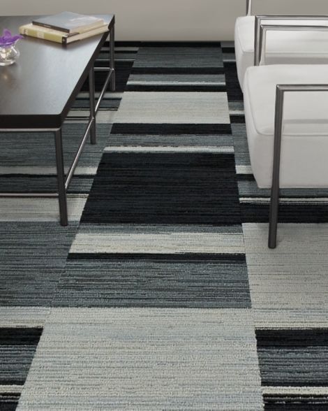 Interface Across the Board and On Board carpet tile in lobby seating area with table and chairs image number 11