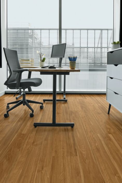 Interface Even Path Woodgrains rigid core in an office 