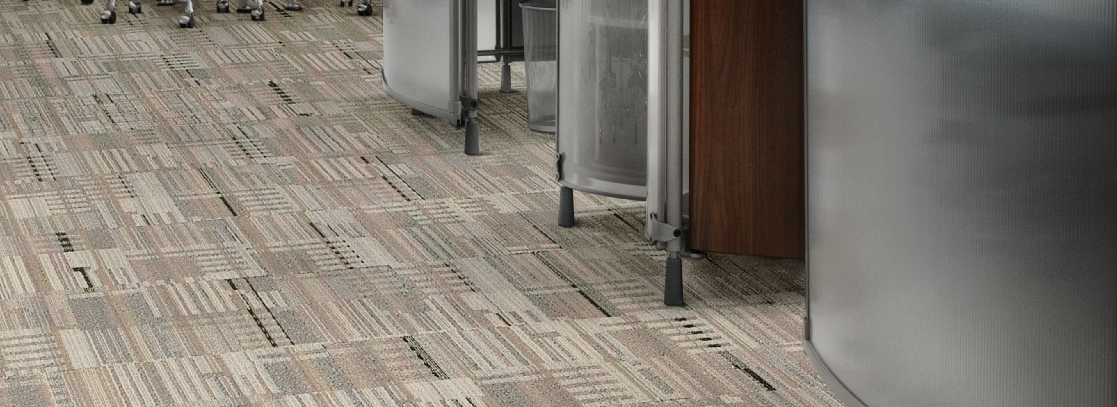 Interface Remade carpet tile in open hallway with seating area in background image number 1