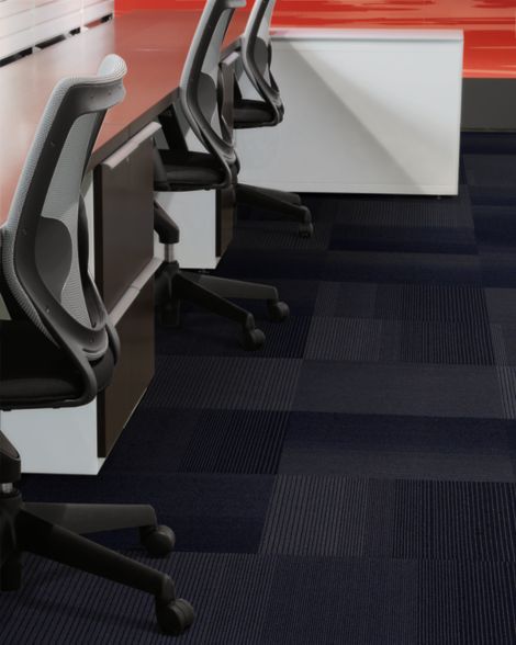 Interface Tectonics carpet tile in close up of cubicle workspaces image number 4