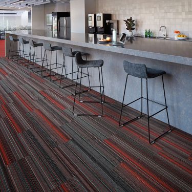 Interface Aglow plank carpet tile and Studio Set LVT in cafe image number 1