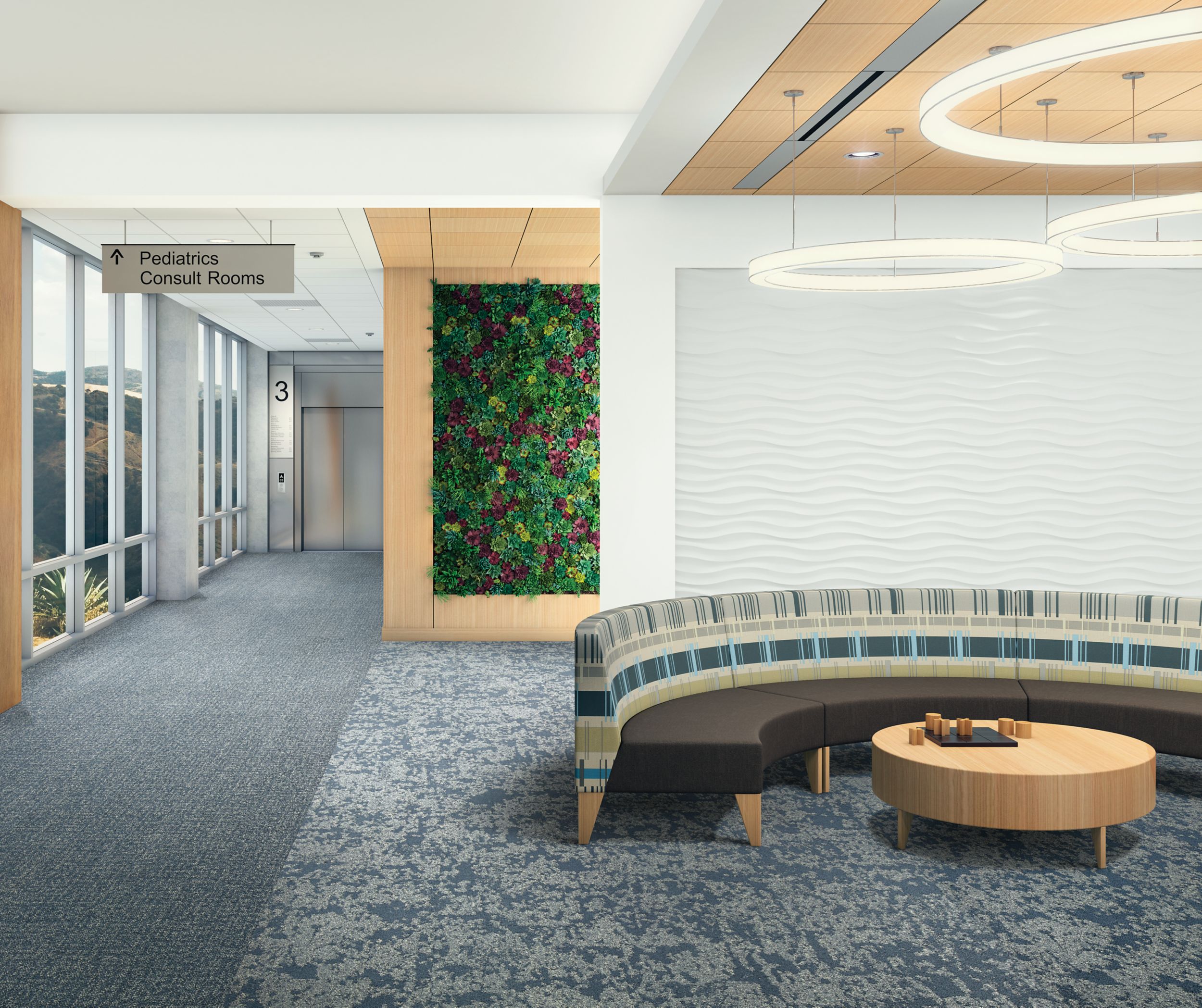 Interface Mirano and Meadowland carpet tile in lobby image number 5