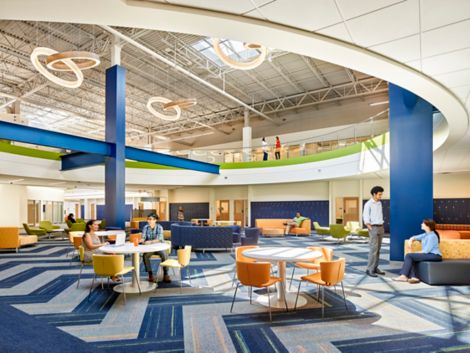 Interface Ground Waves and Harmonize plank carpet tile in higher education common area image number 8