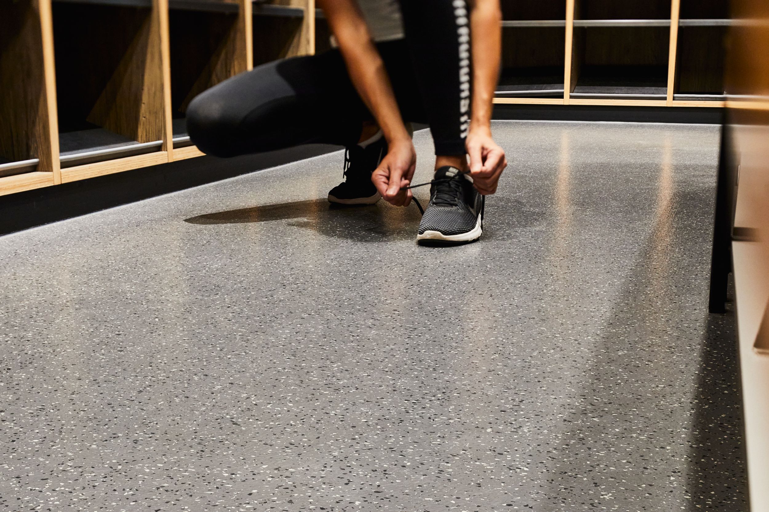 norament 926 grano rubber flooring in gym locker room image number 4