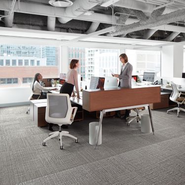 Interface Striation carpet tile in cubicle workspace 