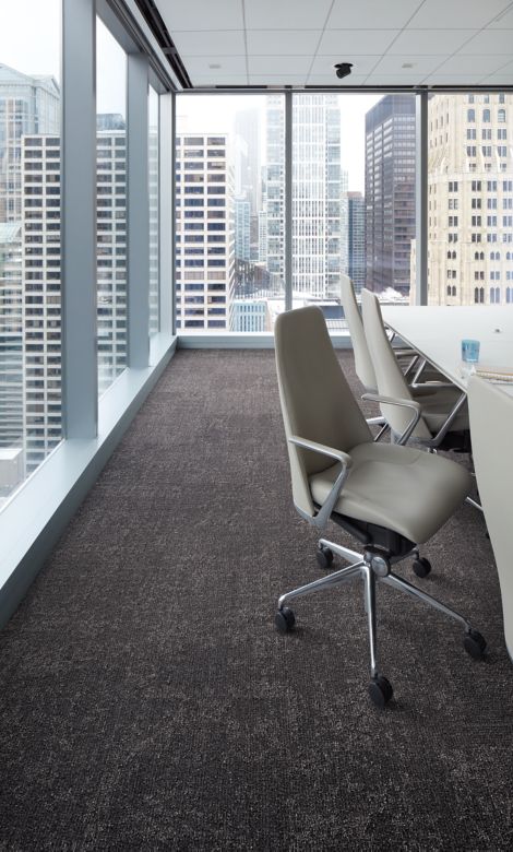 Interface Cloud Cover carpet tile in meeting room with glass walls image number 4