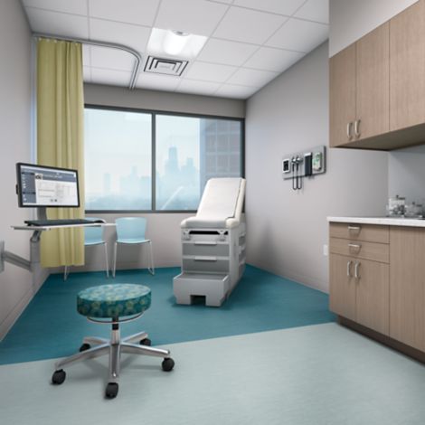Interface Brushed Lines LVT in exam room