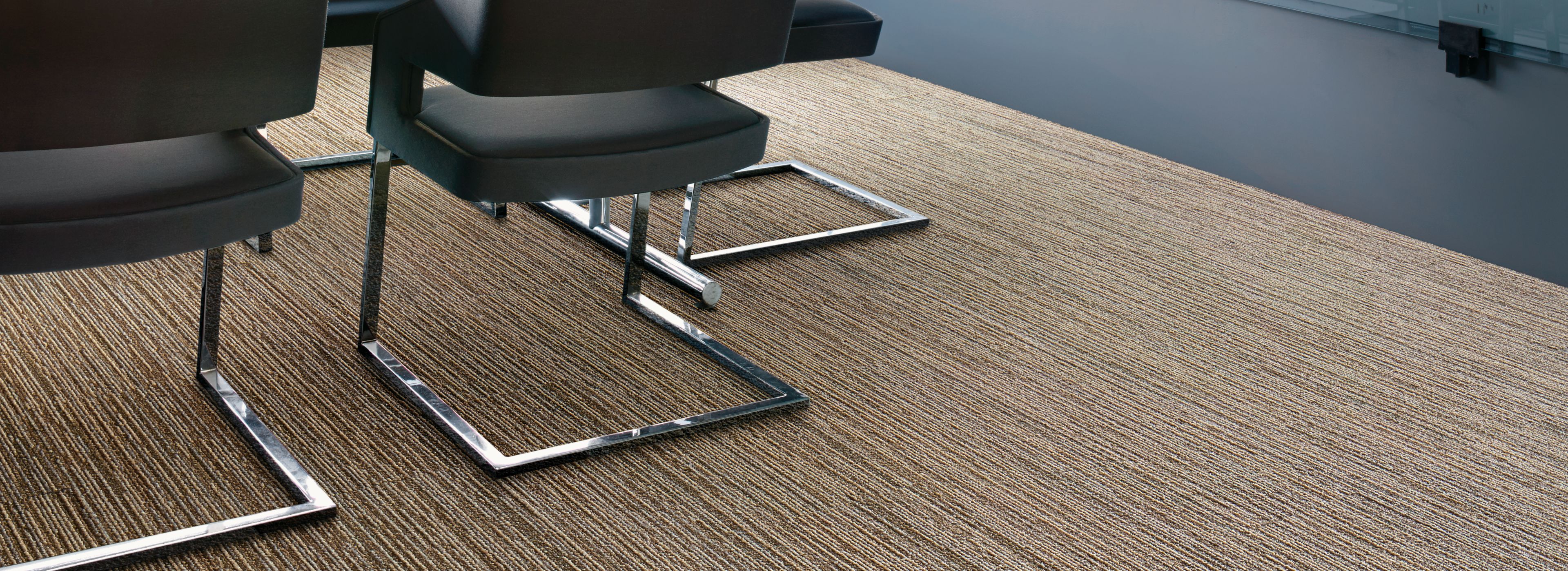 Interface Winter Sun plank carpet tile in meeting room with table and chairs image number 1