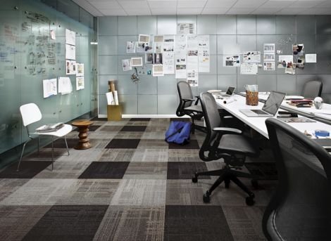 Interface AE310 carpet tile in meeting room