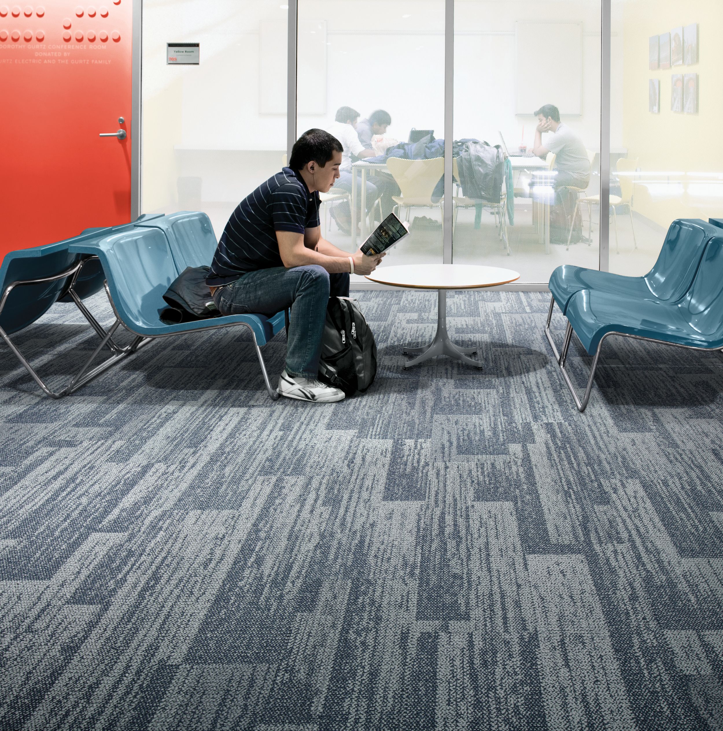 Interface AE311 plank carpet tile in higher education seating area image number 6