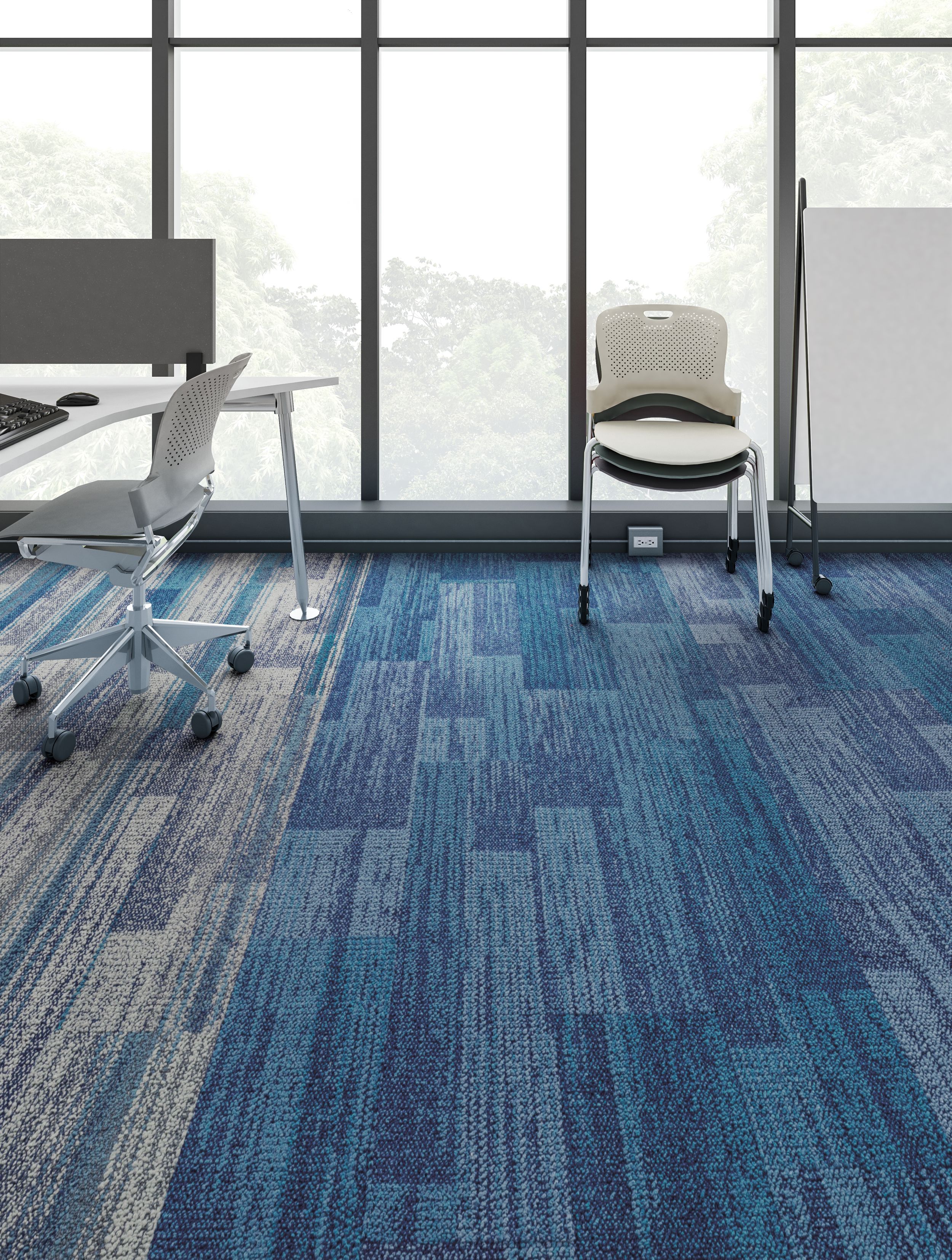 Interface Aerial Flying Colors AE315 and AE317 plank carpet tile in open office numéro d’image 7