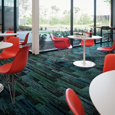 Interface Aerial Flying Colors AE317 plank carpet tile in cafe area image number 1