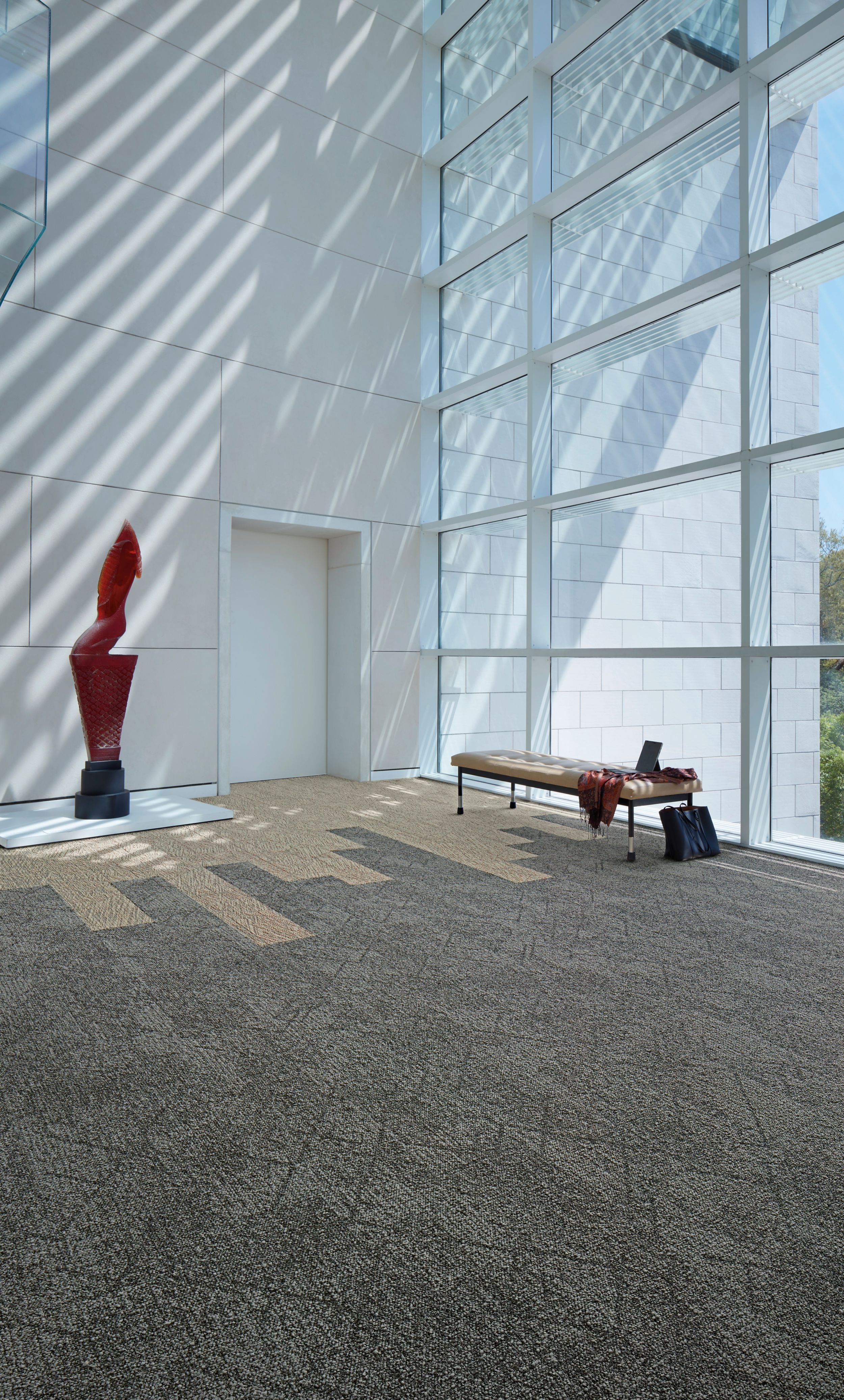 Interface Angle Up and Binary Code plank carpet tile in museum imagen número 2
