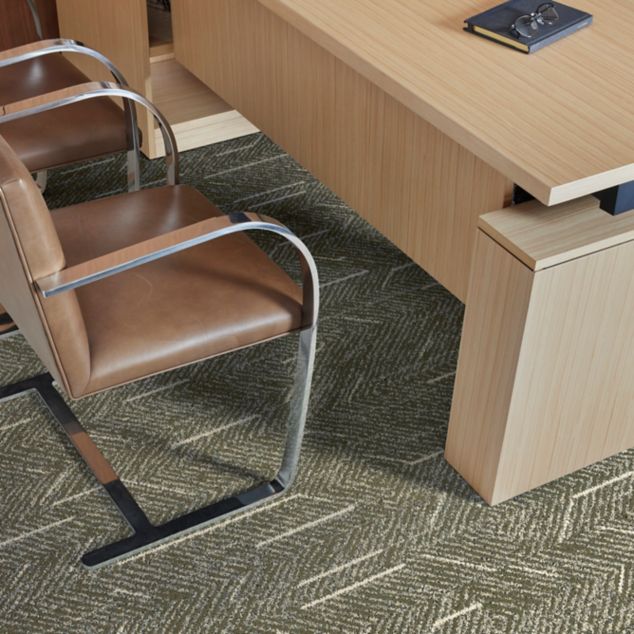 Interface Angular Times plank carpet tile in private office