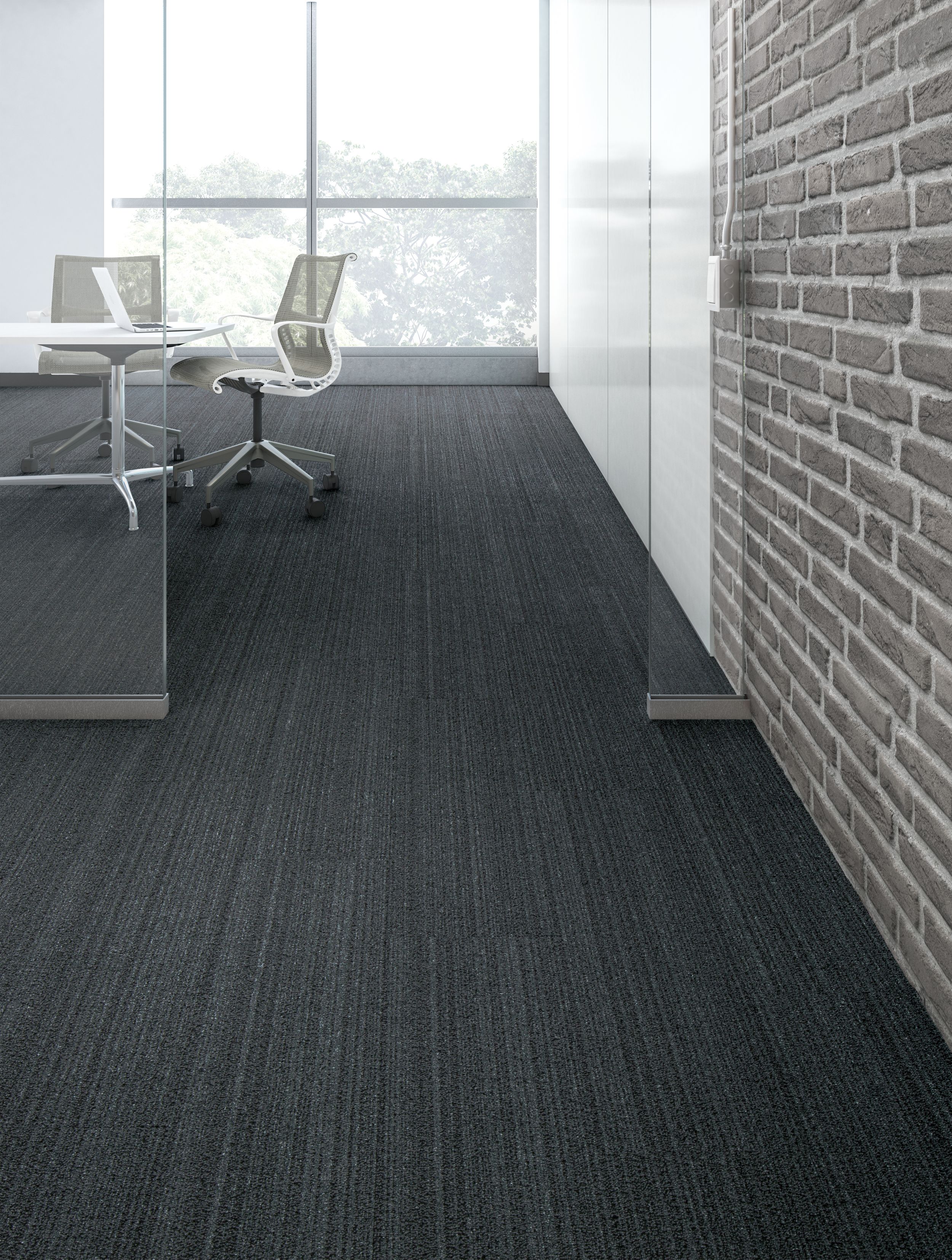 Interface BP410 plank carpet tile in small meeting room and brick wall image number 4