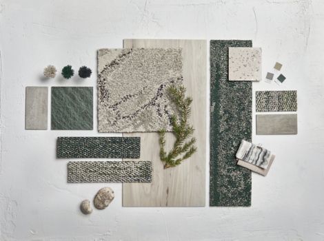 Inspirational table top palette with Beaumont Range and Fresco Valley products in a Evergreen/Iron color theme image number 4