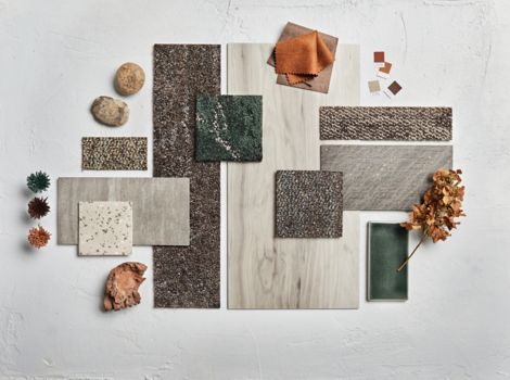 Inspirational tabletop palette with Beaumont Range and Fresco Valley products in Umber and Pine numéro d’image 5