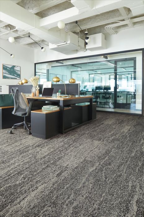Interface Mesa plank carpet tile in an open office