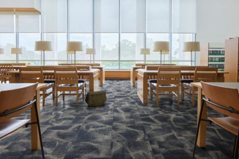 Interface Overtone carpet tile in workplace/higher ed classroom image number 3