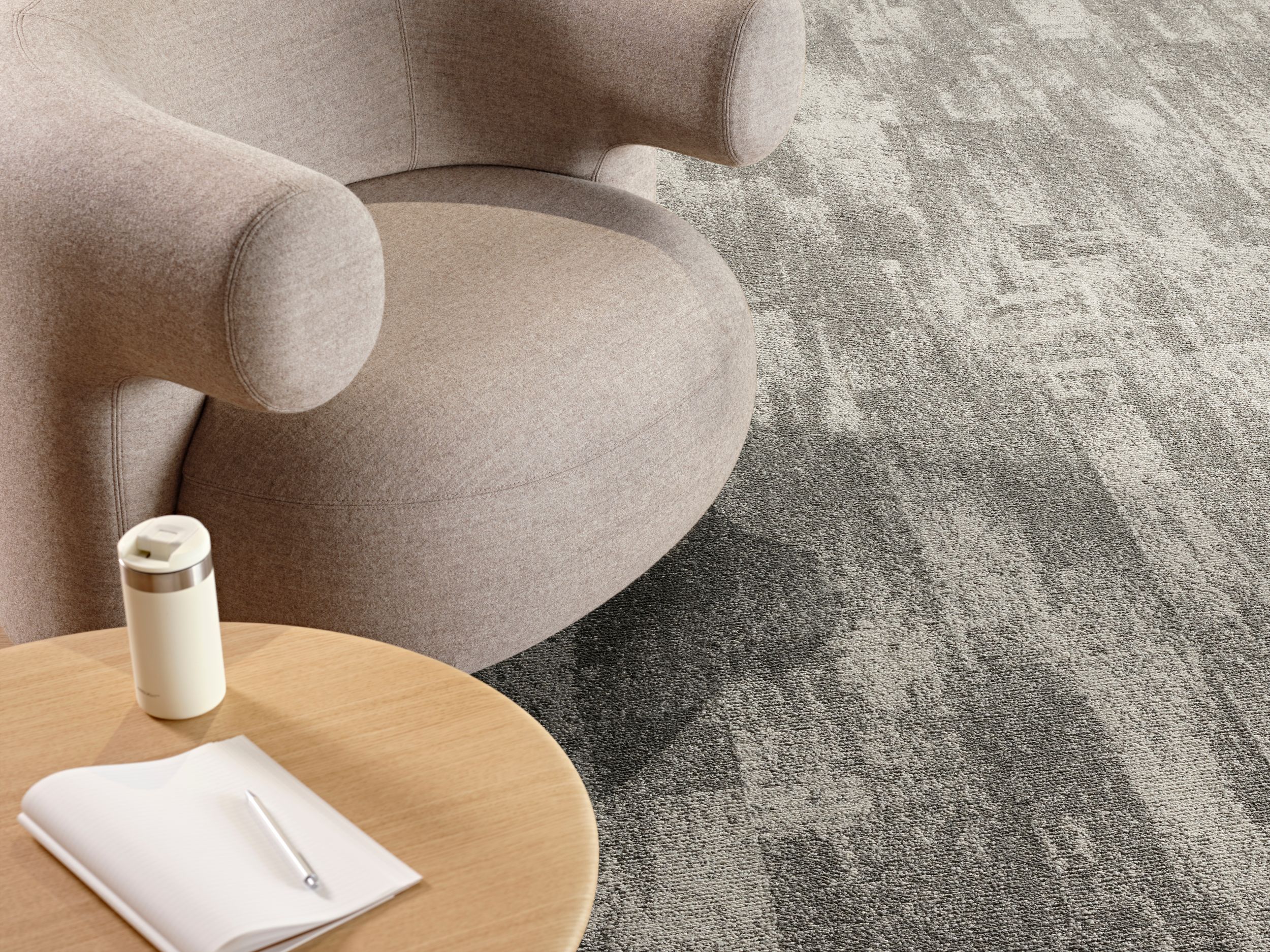 Interface Tempo Trace plank carpet tile in workplace seating area image number 2