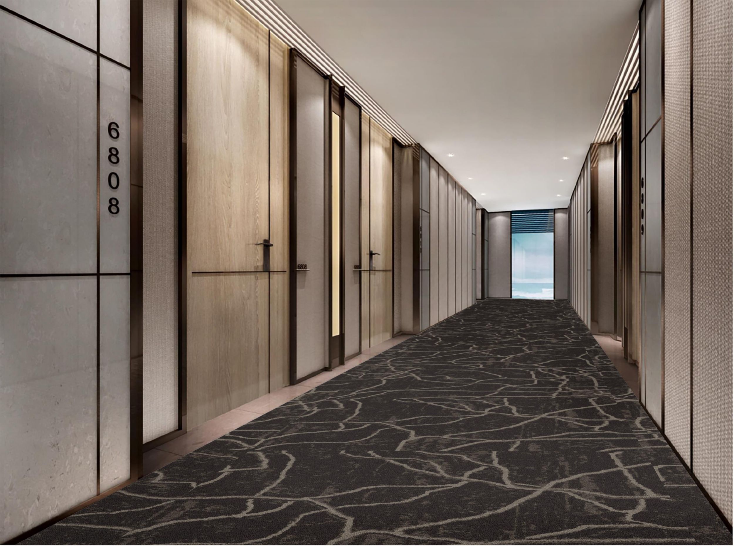 Interface Big Apple carpet tile in hotel corridor image number 1