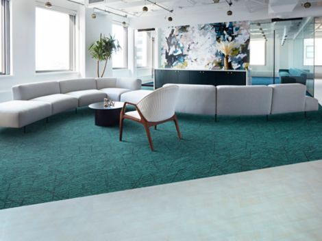 Interface Binary Code plank carpet tile and Drawn Lines LVT in lounge imagen número 7