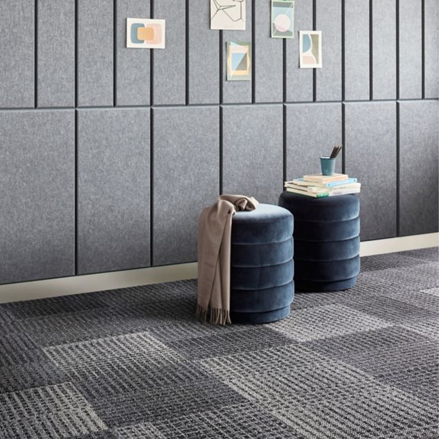 Interface commercial carpet tile resilient flooring interface