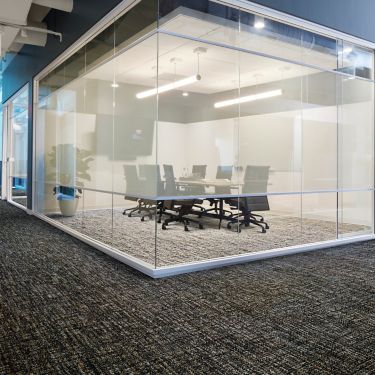 Interface C551 plank carpet tile in office with glass walls image number 1