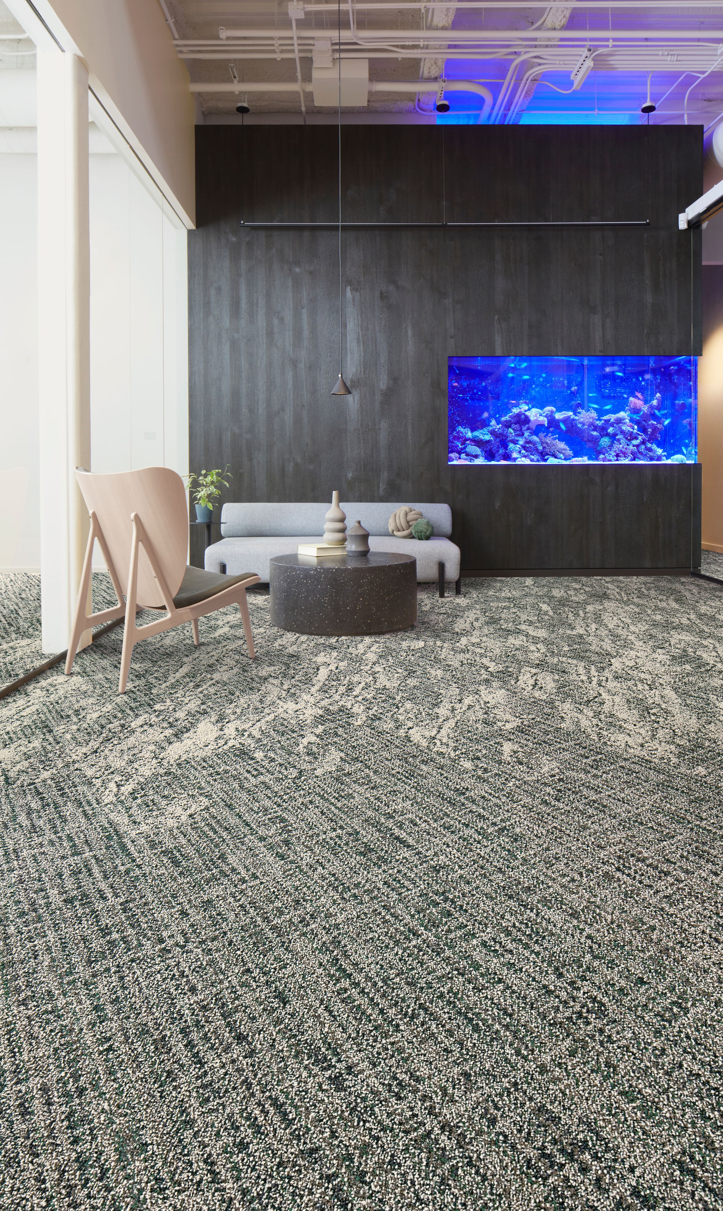 Interface C551 and C552 plank carpet tile in lobby with large aquarium image number 5