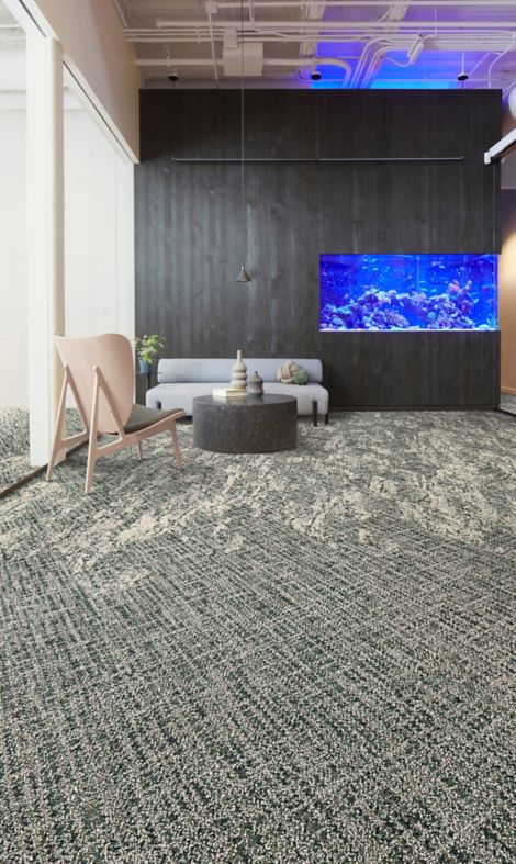 Interface C551 and C552 plank carpet tile in lobby with large aquarium image number 4