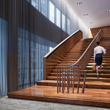 Interface CE173 plank carpet tile in open area with double stairwell image number 2