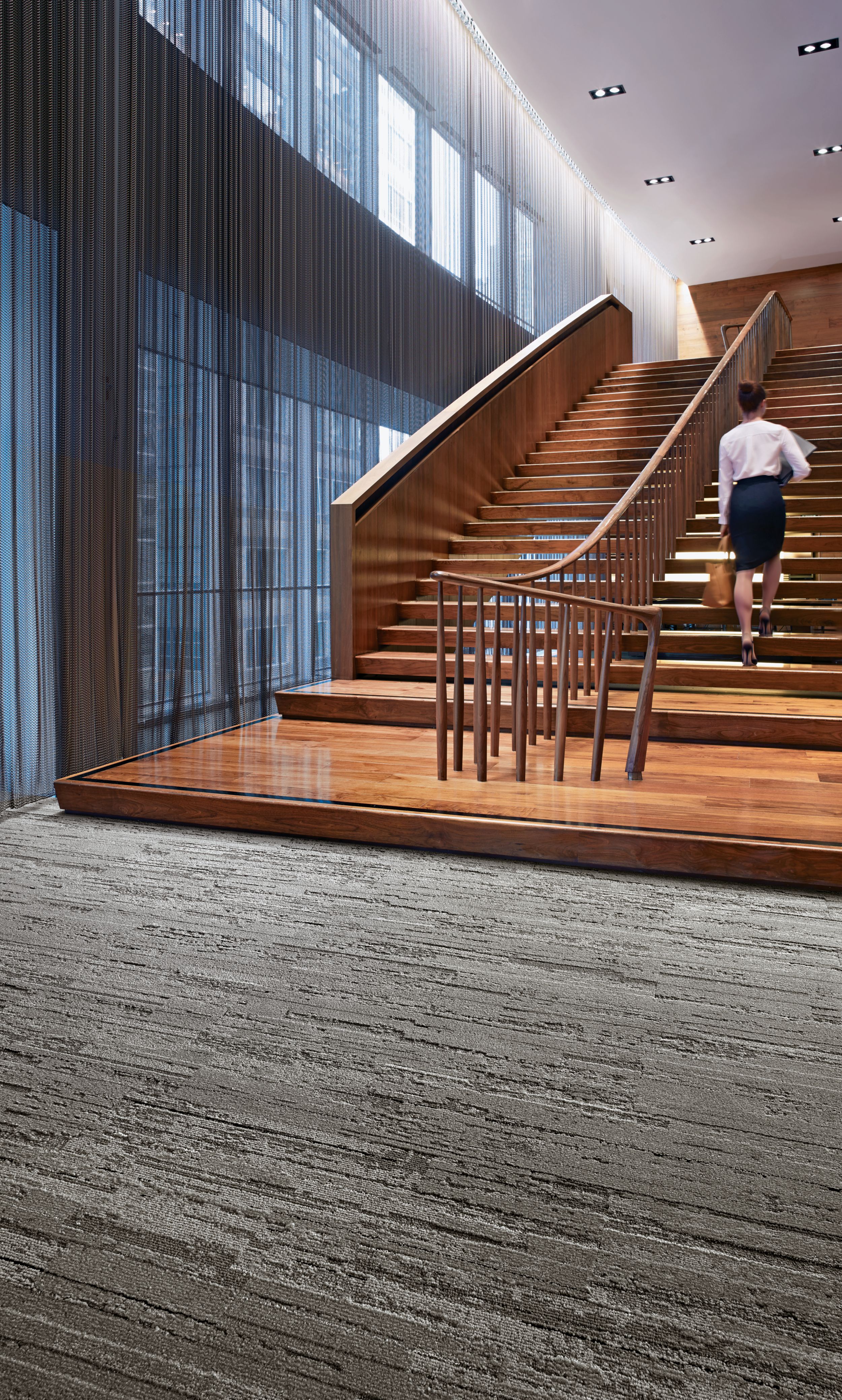 Interface CE173 plank carpet tile in open area with double stairwell image number 2