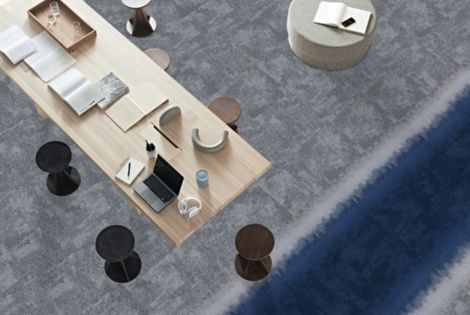 Interface CE100 and CE200 carpet tile in birdseye view of open office image number 2