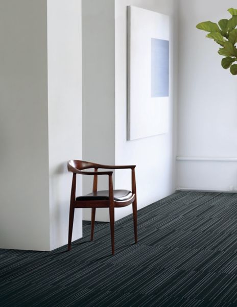Interface CT104 carpet tile in corridor with black chair