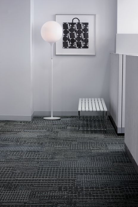 Interface CT111 plank carpet tile in office corridor
