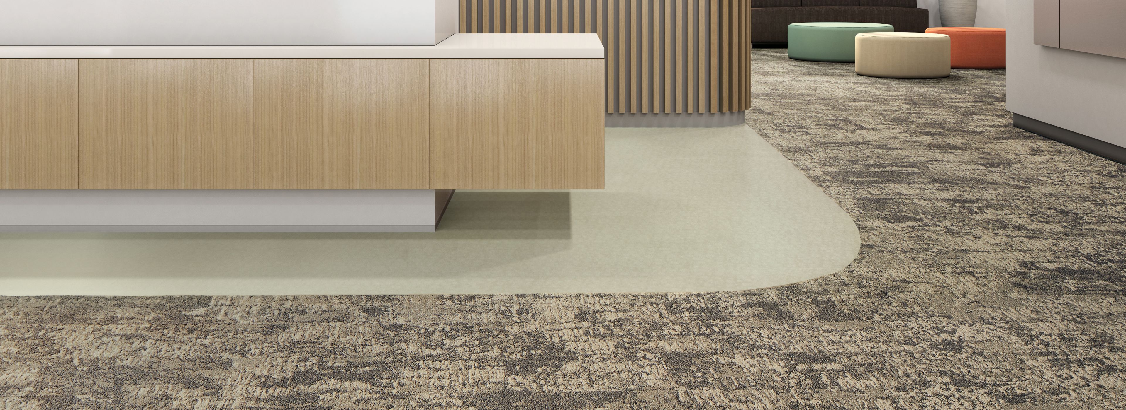 Interface Cactus Makes Perfect LVT and Just Deserts plank carpet tile in reception and waiting area imagen número 1