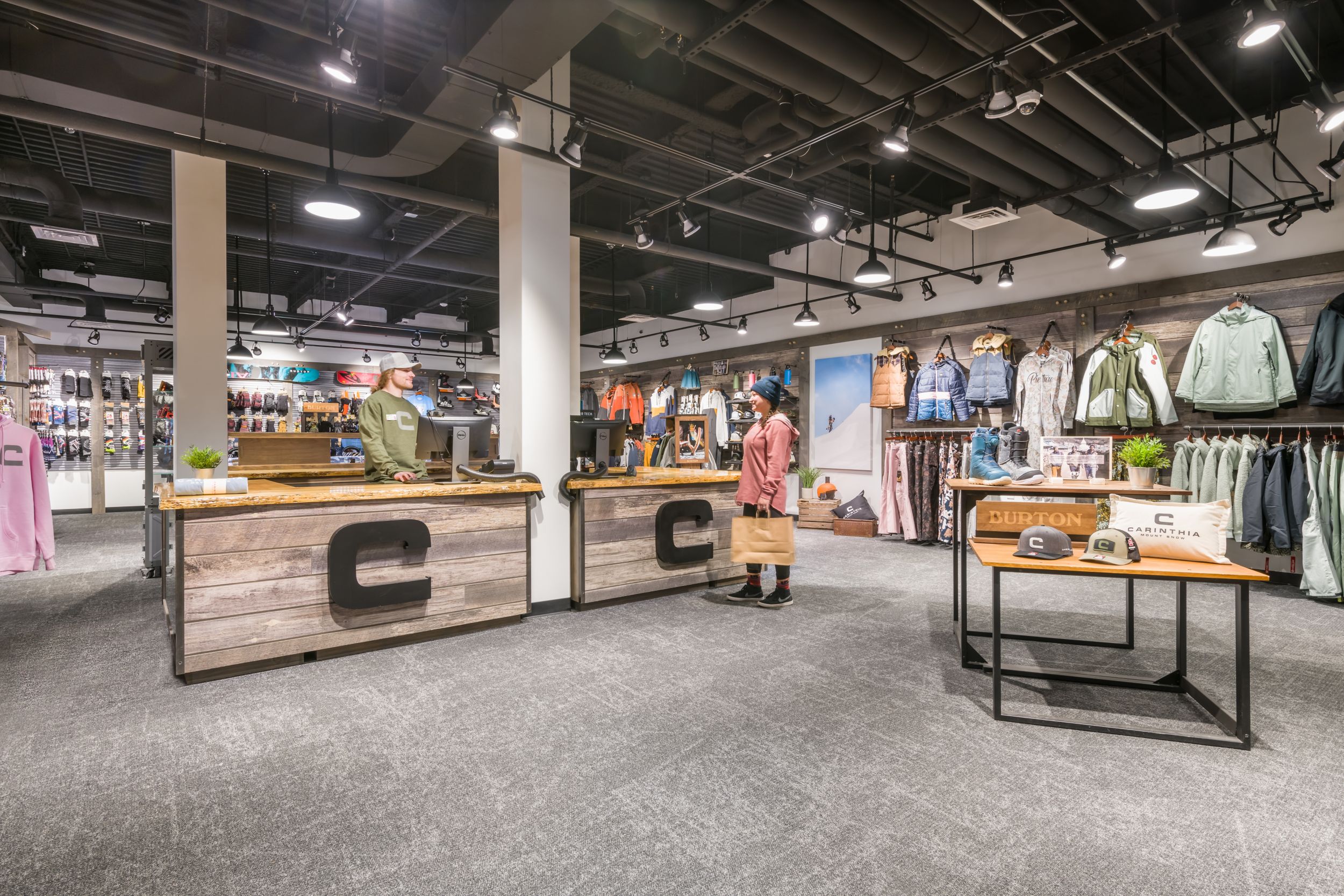 Interface Ice Breaker carpet tile in clothing shop with snowboarding and ski equipment image number 5