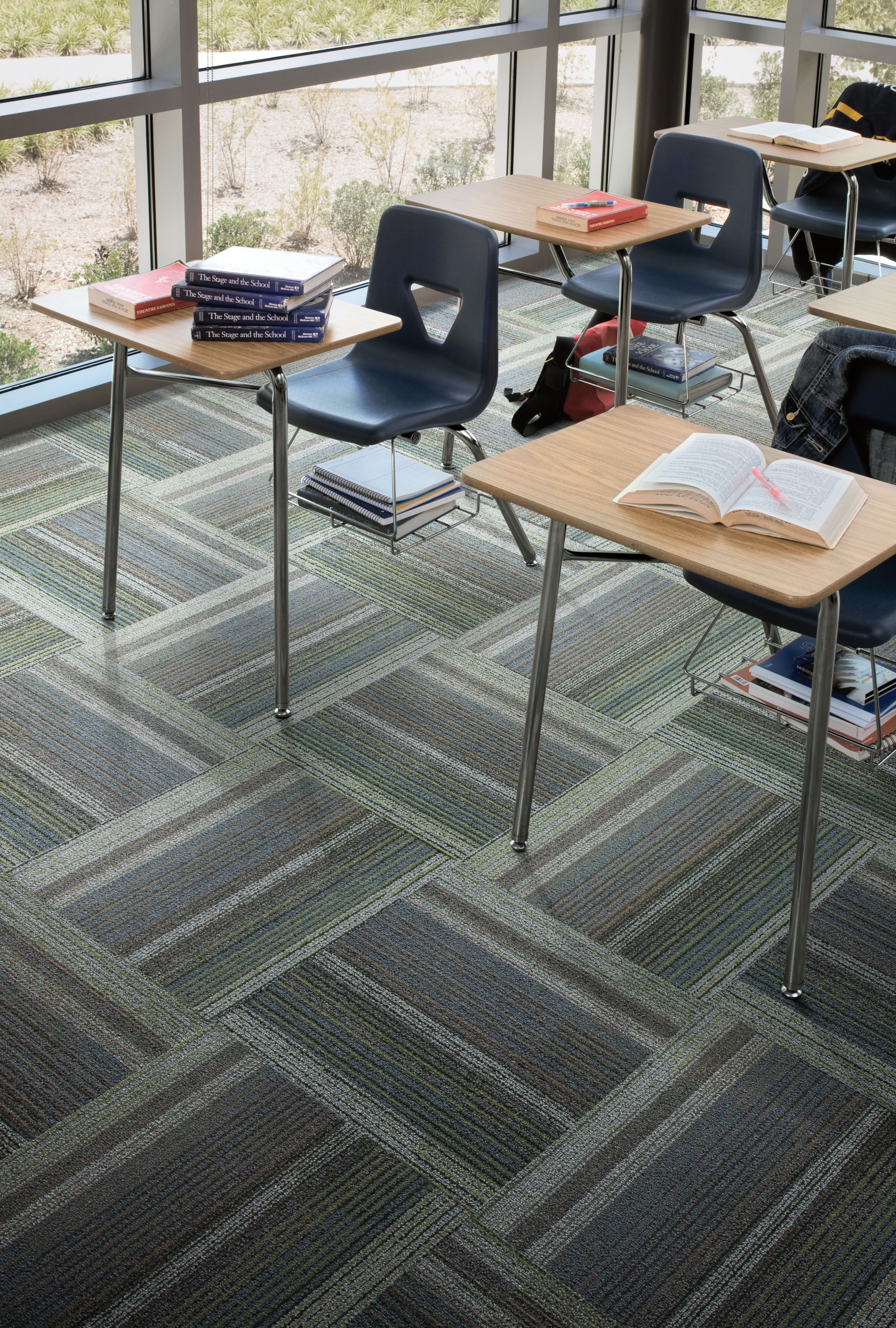Interface Chenille Warp carpet tile in classroom image number 7