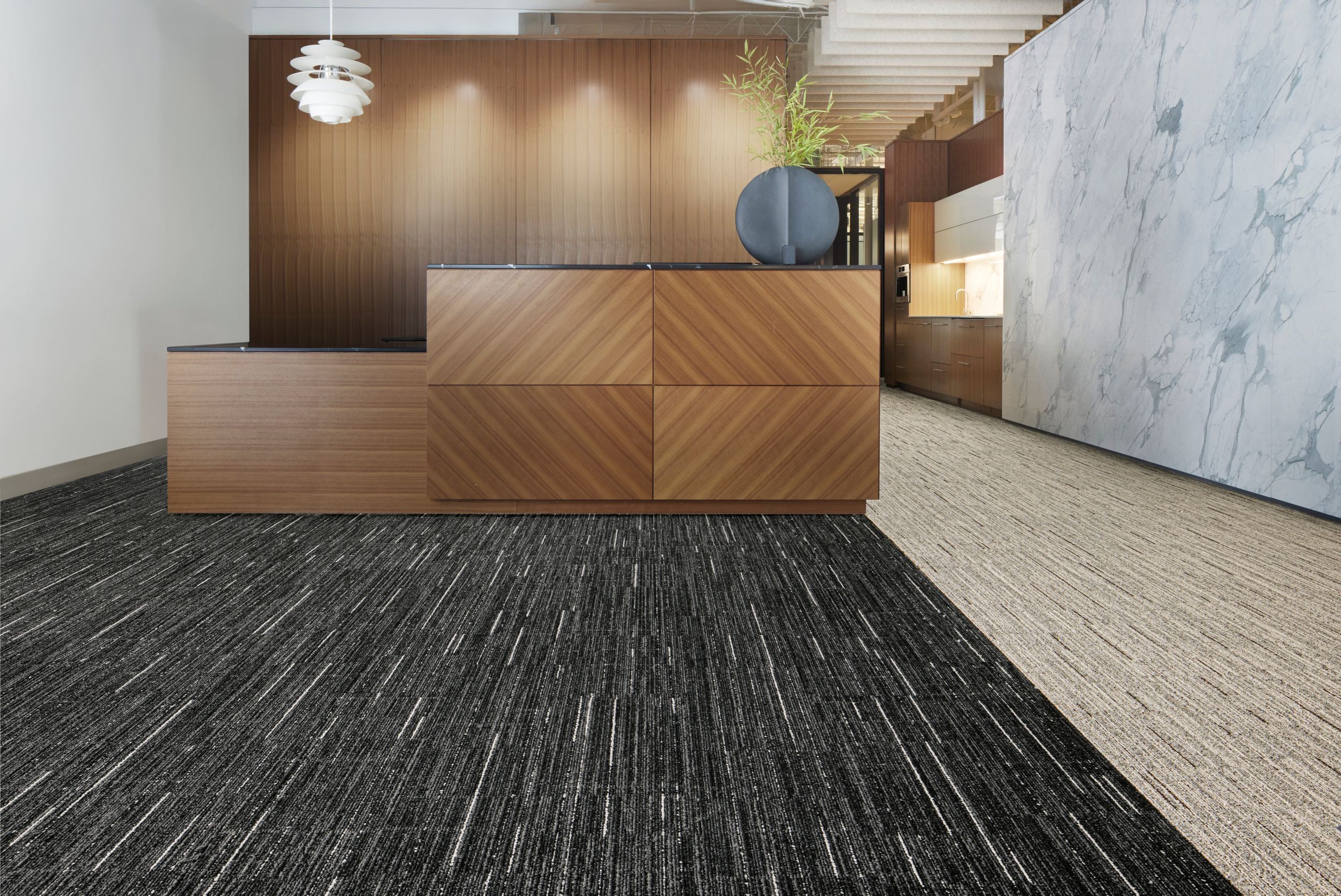 Interface Comes Around plank carpet tile in workplace reception area image number 1