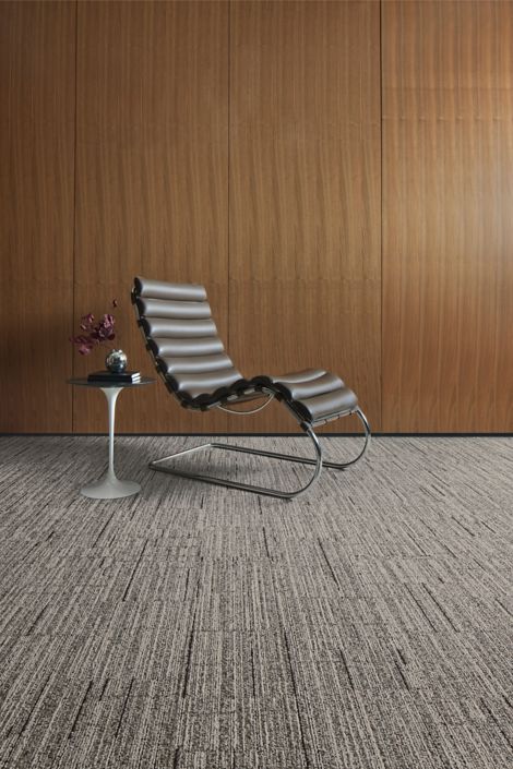 Interface Comes Around plank carpet tile with MR Lounge Chair and small table image number 3